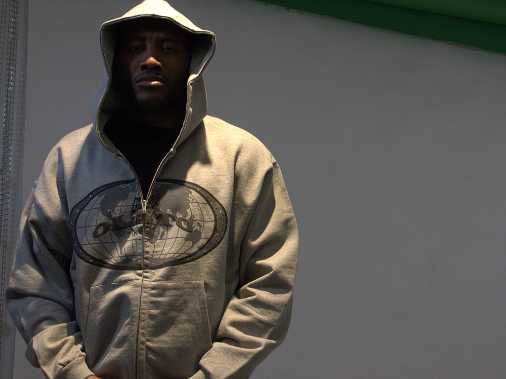 olato gray doublezipper hoodie