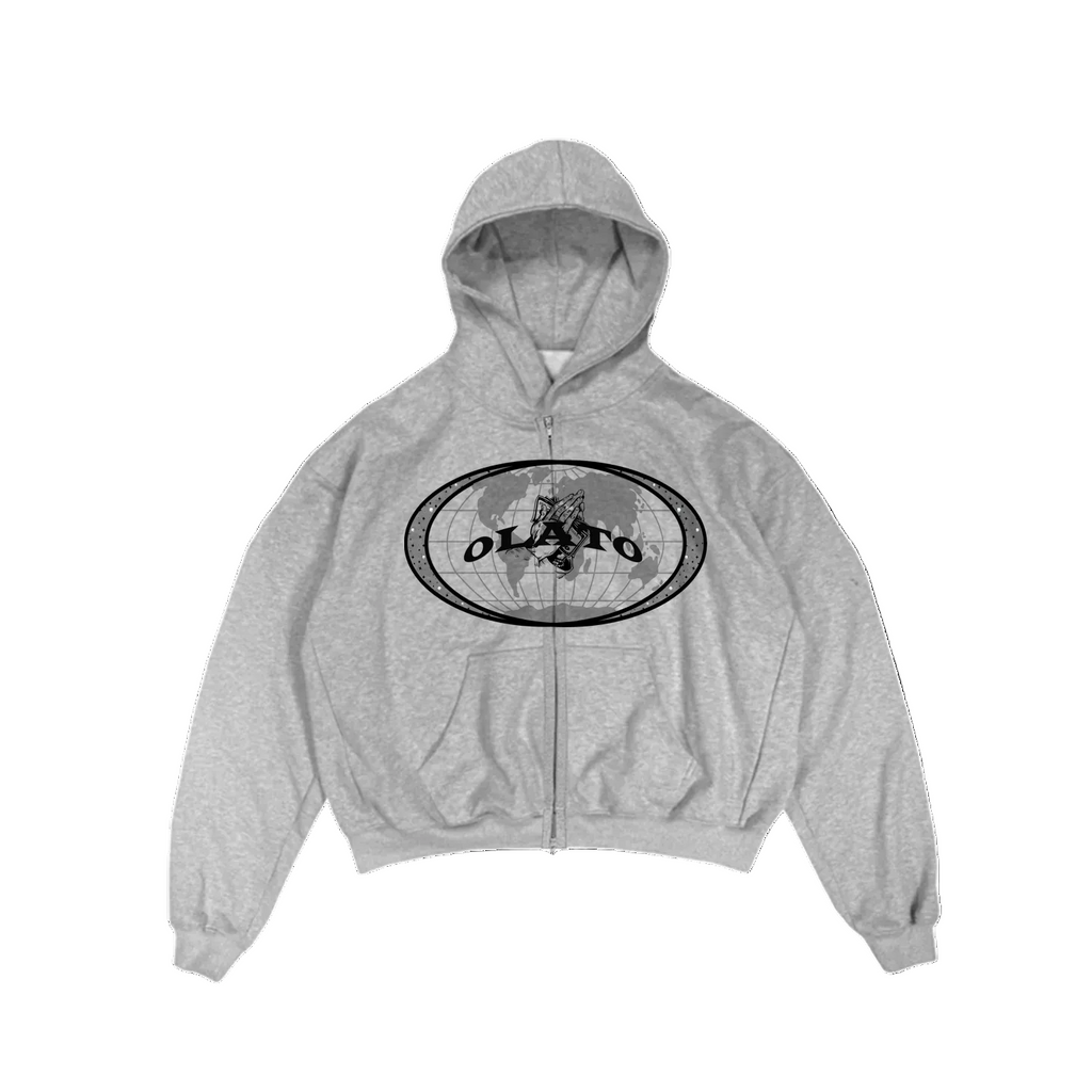 olato gray doublezipper hoodie